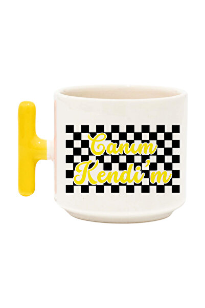 qoeuyl boutique Dear Myself Printed Motivational Gift T-Handle Latte Cup Mug