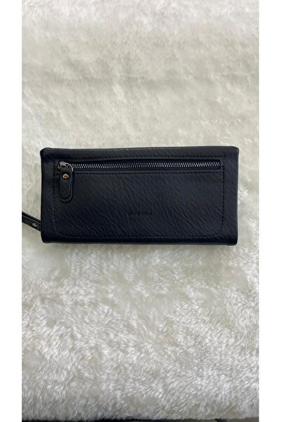 BLACK Women's Wallet with Large Capacity Convenient Dust Bag with Soft Textured Wristlet