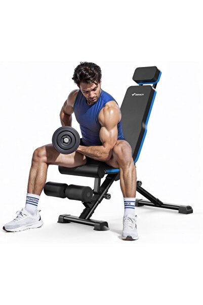 merach مقعد رياضي قابل للتعديل لتمارين القوة ورفع الأثقال