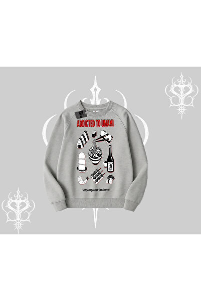 Tarzsokak سويت شيرت بيسكيلت ذو طابع المطبخ الياباني مطبوع