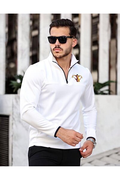 kalawear UNISEX Yarım Fermuar Scuba Kumaş Sweatshirt