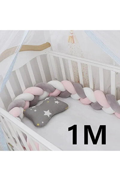 Choice وسادة حماية سرير الأطفال 1 متر مع عقدة مضفرة للأطفال الرضع، 3 حصص، مصد...