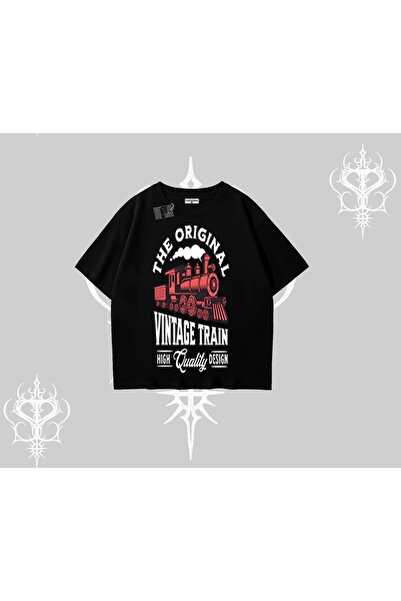 Tarzsokak Υπερμεγέθες T-shirt Κλασικό Vintage Σιδηροδρομικό Τρένο Αισθητική Δ...