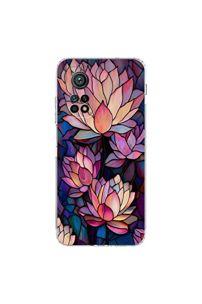 PrintiFy Xiaomi Mi 10 T Pro ile Uyumlu Vitray Sessiz Lotus Tasarımlı Şeffaf S...