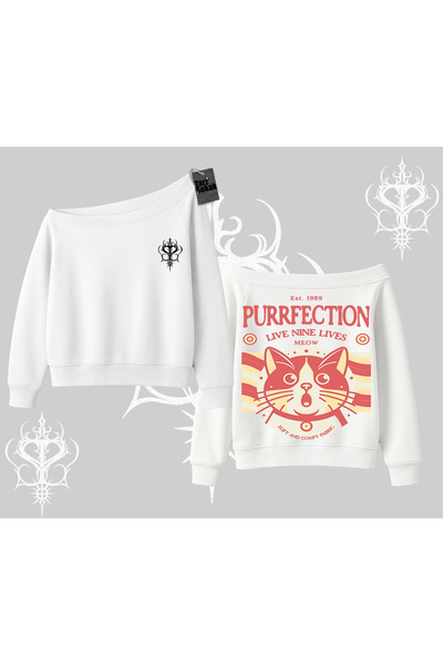 Tarzsokak Hanorac cu guler bărcuță, cu design Live Nine Lives Cat