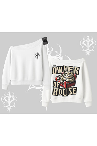 Tarzsokak Vlasnik kuće mačka Arka Štampano majica sa lađastim izrezom