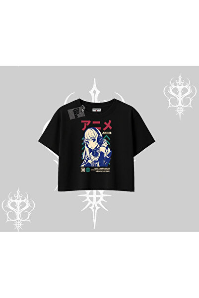 Tarzsokak قصة فضفاضة تي شيرت قصير مطبوع عليه أنمي بناتي على الطراز الياباني