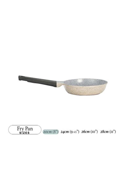 badreig Lahoya Beige Marble 20cm Fry Pan Nonstick Granite Frying Pan for Daily Cooking
