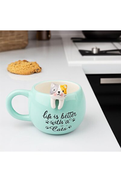 Kosova Züccaciye Kosova Kedi Figürlü Seramik Kupa – Sevimli Tasarım, Keyifli ...