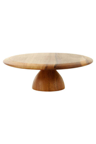 Masai Wooden Platter with Foot, D.32cm