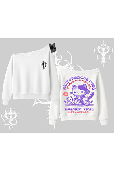 Tarzsokak Hanorac cu guler bărcuță, cu imprimeu pe spate, cu textul „Family T...