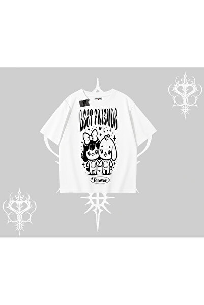 Tarzsokak Tricou supradimensionat cu imprimeu „Best Friends Forever” și desig...