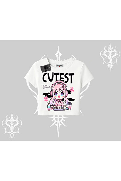 Tarzsokak Tricou Babby Tee cu imprimeu Fată Gamer Anime Drăguță