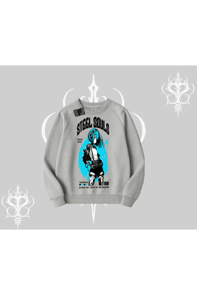 Tarzsokak سويت شيرت بيسكيلت أنيمي سايبربانك جيرل مطبوع