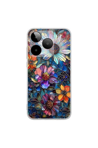 PrintiFy General Mobile Era 30 ile Uyumlu Vitray Mücevher Flora Tasarımlı Şef...