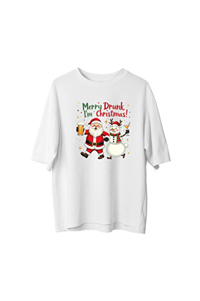 CANDLEMASTORE Merry Drunk I'm Christmas - Oversize T-Shirt