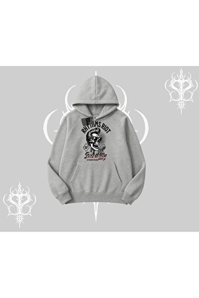 Tarzsokak Капшонлу суитшърт Rhythms Riot Vintage Rockabilly Skull Street Aest...