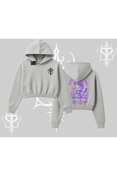 Tarzsokak Hanorac crop cu glugă, cu imprimeu pe spate, cu textul „Family Time...