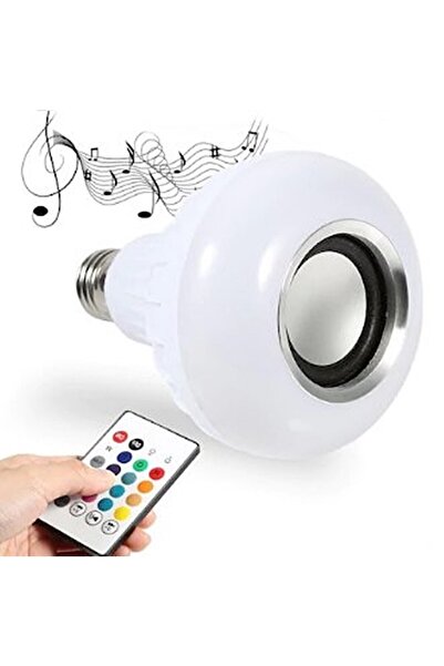 Rabelix Online Marketing Bluetooth Hoparlörlü Kumandalı Rgb Akıllı Led Ampul 16 Renk Ampule Takılan Ses Bombası
