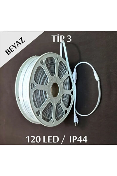 ERBAY 50 Metre 220v Şerit Led Hazır Fişli Silikonlu Dış Mekan 120 Ledli