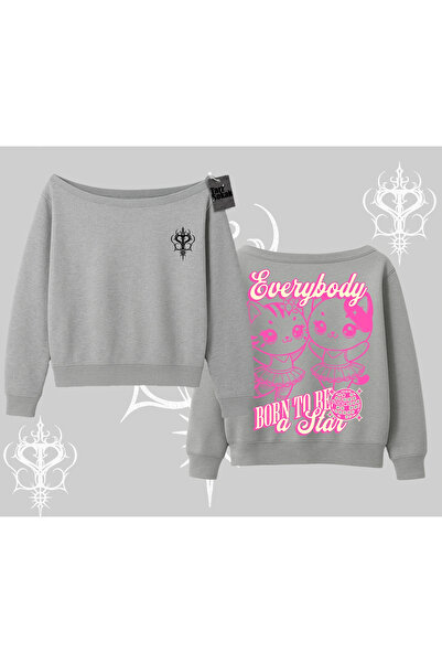 Tarzsokak Hanorac cu guler bărcuță, cu imprimeu drăguț cu pisică și textul „B...