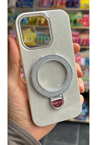 EDELFU iPhone 16 Pro - Glitter Magsafe Cover with Stand, Magnetic and Stylish Silicone Phone Case