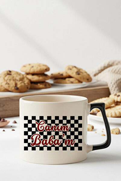 qoeuyl boutique Dear Dad, Printed Dad Gift Mug with Handle D Detail