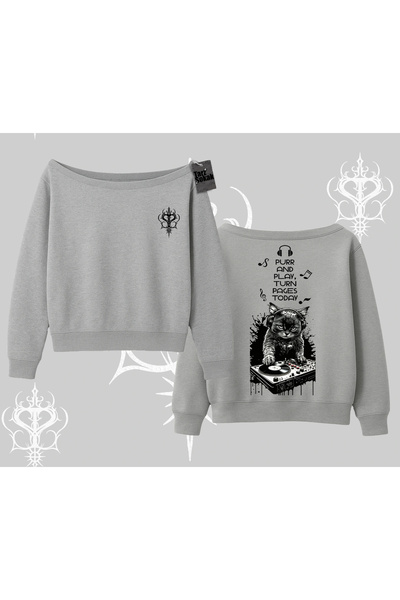 Tarzsokak DJ Cat Принт с музикална тематика, блуза с лодка