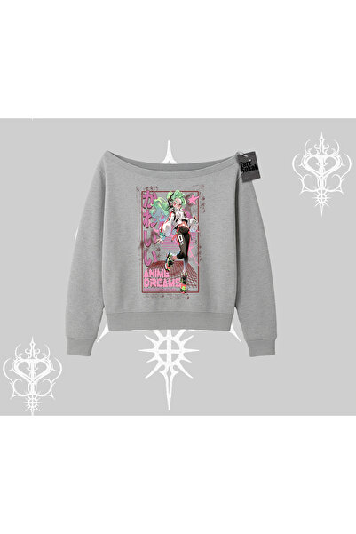 Tarzsokak Hanorac cu gâtul tip barcă, cu model anime kawaii pentru fete japoneze