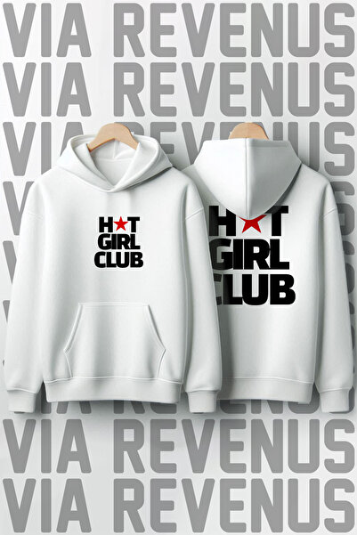 Vordevia Φούτερ Hot Girl Club με τύπωμα Unisex oversized με κουκούλα - Ειδική...