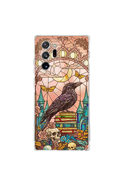 PrintiFy Samsung Galaxy Note 20 Ultra ile Uyumlu Vitray Bilge Kuzgun Tasarıml...