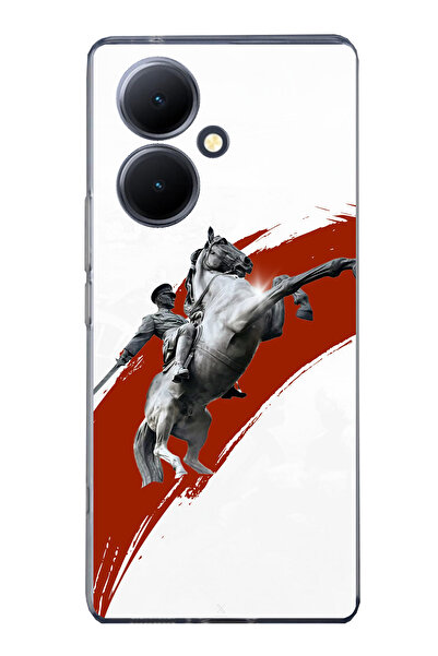 TechTree جراب سيليكون أتاتورك مطبوع متوافق مع هاتف Vivo V29 Lite 5G