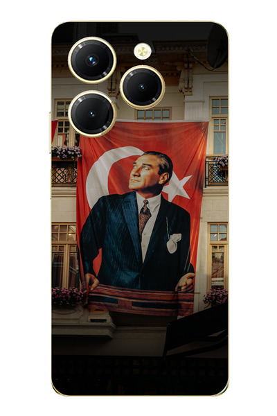 TechTree حافظة سيليكون متوافقة مع هاتف Infinix Hot 40-40 PRO بتفاصيل العلم ال...