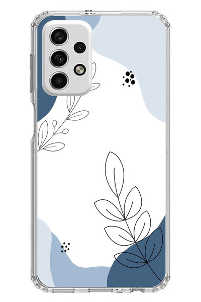 TechTree حافظة سيليكون متوافقة مع هاتف سامسونج جالاكسي A73 باللون الأزرق وخطو...