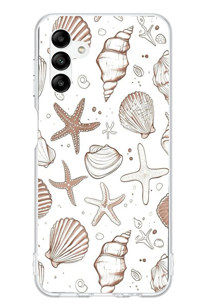 TechTree حافظة سيليكون مطبوع متوافقة مع هاتف سامسونج جالاكسي A04s باللون البن...