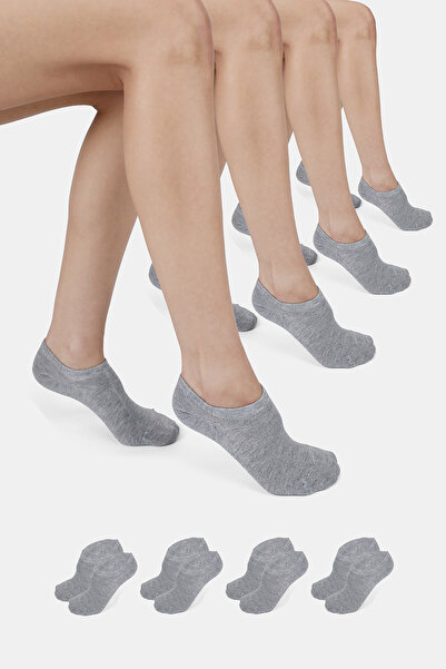 ERENART Bamboo Women's Sneaker Gray Melange Socks Seamless Invisible Ankle Sp...