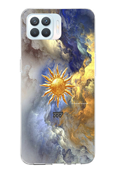 TechTree حافظة سيليكون متوافقة مع هاتف OPPO Reno 4 Lite 777 بتصميم الشمس والس...