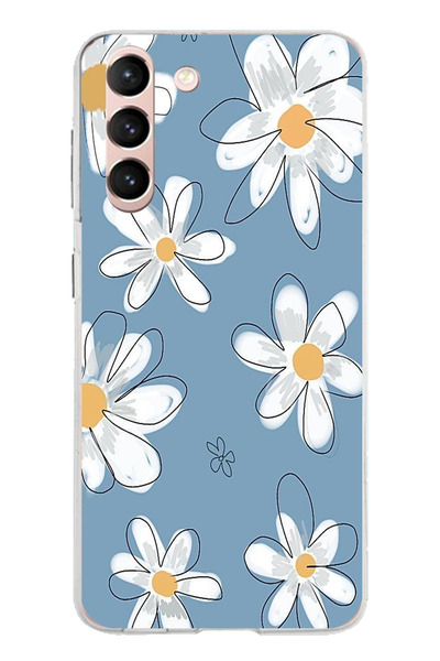 TechTree حافظة سيليكون متوافقة مع هاتف سامسونج جالاكسي S21 باللون الأزرق ديزي...