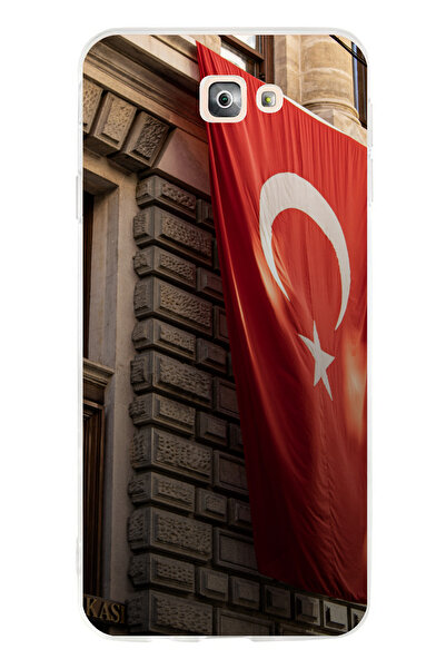 TechTree حافظة سيليكون متوافقة مع هاتف سامسونج جالاكسي J7 برايم بتصميم العلم ...