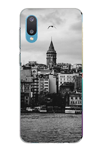 TechTree جراب سيليكون متوافق مع هاتف سامسونج جالاكسي A02 مع مناظر برج غالاتا ...