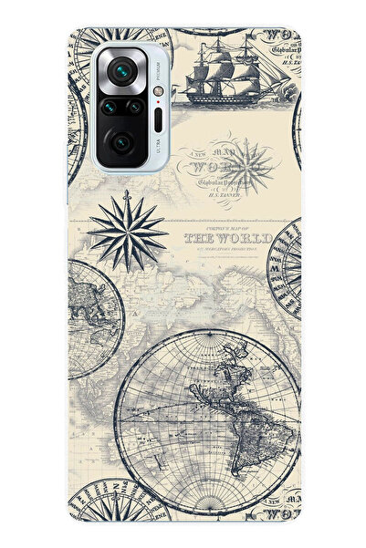 TechTree حافظة سيليكون متوافقة مع هاتف Redmi Note 10 PRO وخرائط العالم القديم...