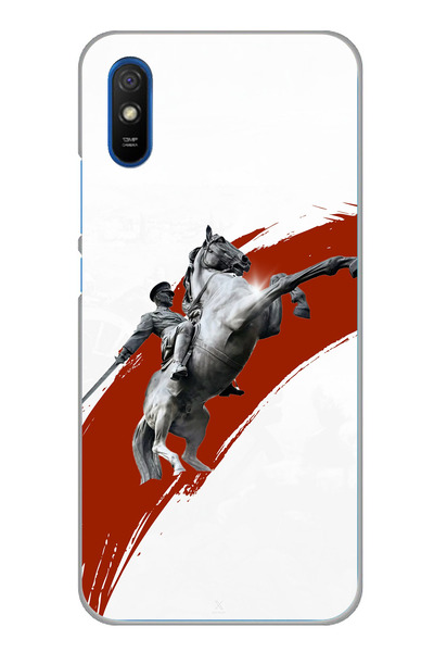 TechTree حافظة سيليكون متوافقة مع هاتف Redmi 9A بتصميم حصان أتاتورك مطبوع