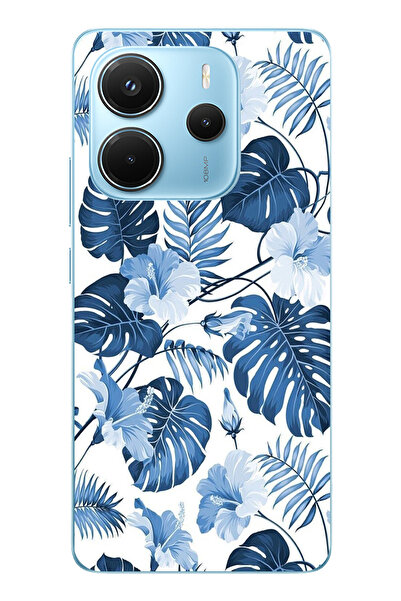 TechTree حافظة سيليكون مطبوع متوافقة مع هاتف Redmi Note 14 4G بنمط أوراق الشج...