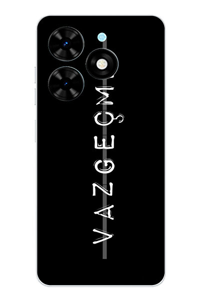 TechTree حافظة سيليكون متوافقة مع هاتف Tecno Spark 20-20C مع كتابة مطبوع