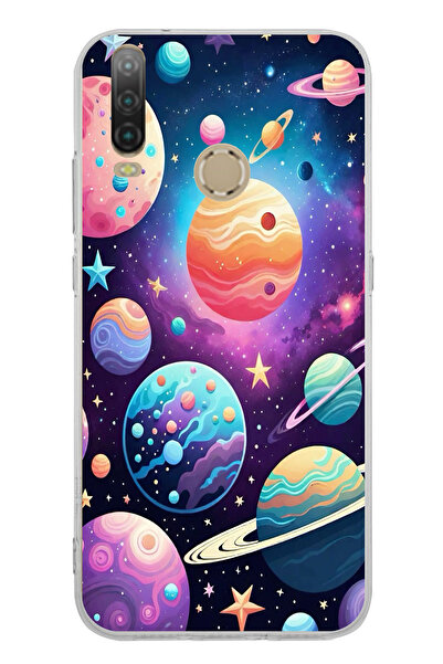 TechTree حافظة سيليكون مطبوع متوافقة مع نمط الفضاء والكواكب والنجوم من جنرال موبايل GM 10