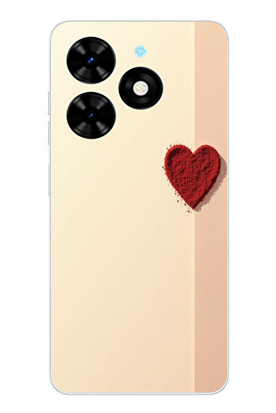 TechTree حافظة سيليكون متوافقة مع هاتف Tecno Spark 20-20C ذات خلفية كريمية وق...