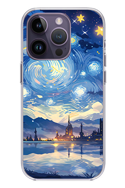 TechTree حافظة سيليكون متوافقة مع هاتف iPhone 14 PRO MAX بتصميم السماء المرصع...