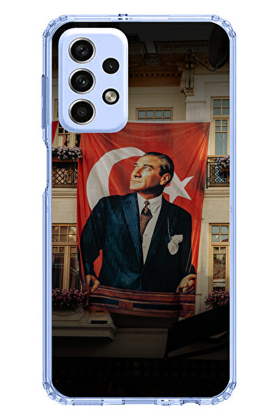 TechTree حافظة سيليكون متوافقة مع هاتف سامسونج جالاكسي A33 بتفاصيل العلم العم...