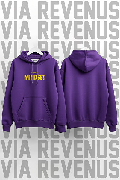Vordevia Mindset cu imprimeu Unisex supradimensionat cu glugă Swea tricou - H...
