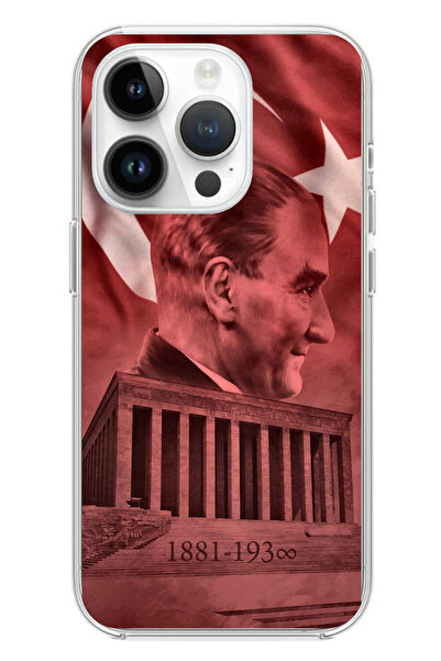 TechTree حافظة سيليكون متوافقة مع هاتف iPhone 14 PRO تحمل صورة أتاتورك وانيما...